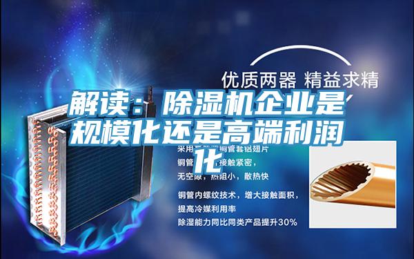 解讀：除濕機(jī)企業(yè)是規(guī)?；€是高端利潤(rùn)化