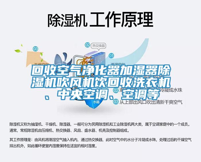 回收空氣凈化器加濕器除濕機(jī)吹風(fēng)機(jī)飲回收洗衣機(jī)、中央空調(diào)、空調(diào)等