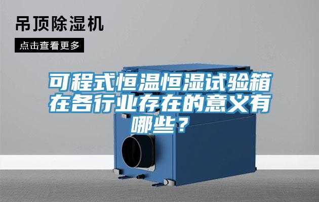 可程式恒溫恒濕試驗箱在各行業(yè)存在的意義有哪些？