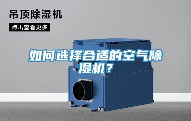 如何選擇合適的空氣除濕機？