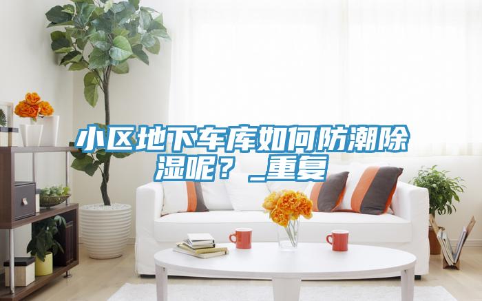 小區(qū)地下車庫如何防潮除濕呢？_重復