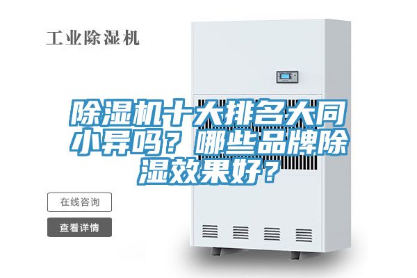 除濕機(jī)十大排名大同小異嗎？哪些品牌除濕效果好？