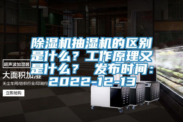 除濕機(jī)抽濕機(jī)的區(qū)別是什么？工作原理又是什么？ 發(fā)布時(shí)間：2022-12-13